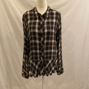 Very soft plaid button up with subtle silver threading